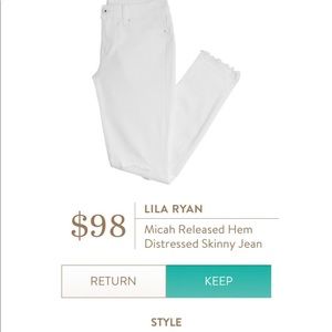 Lila Ryan white distressed jeans